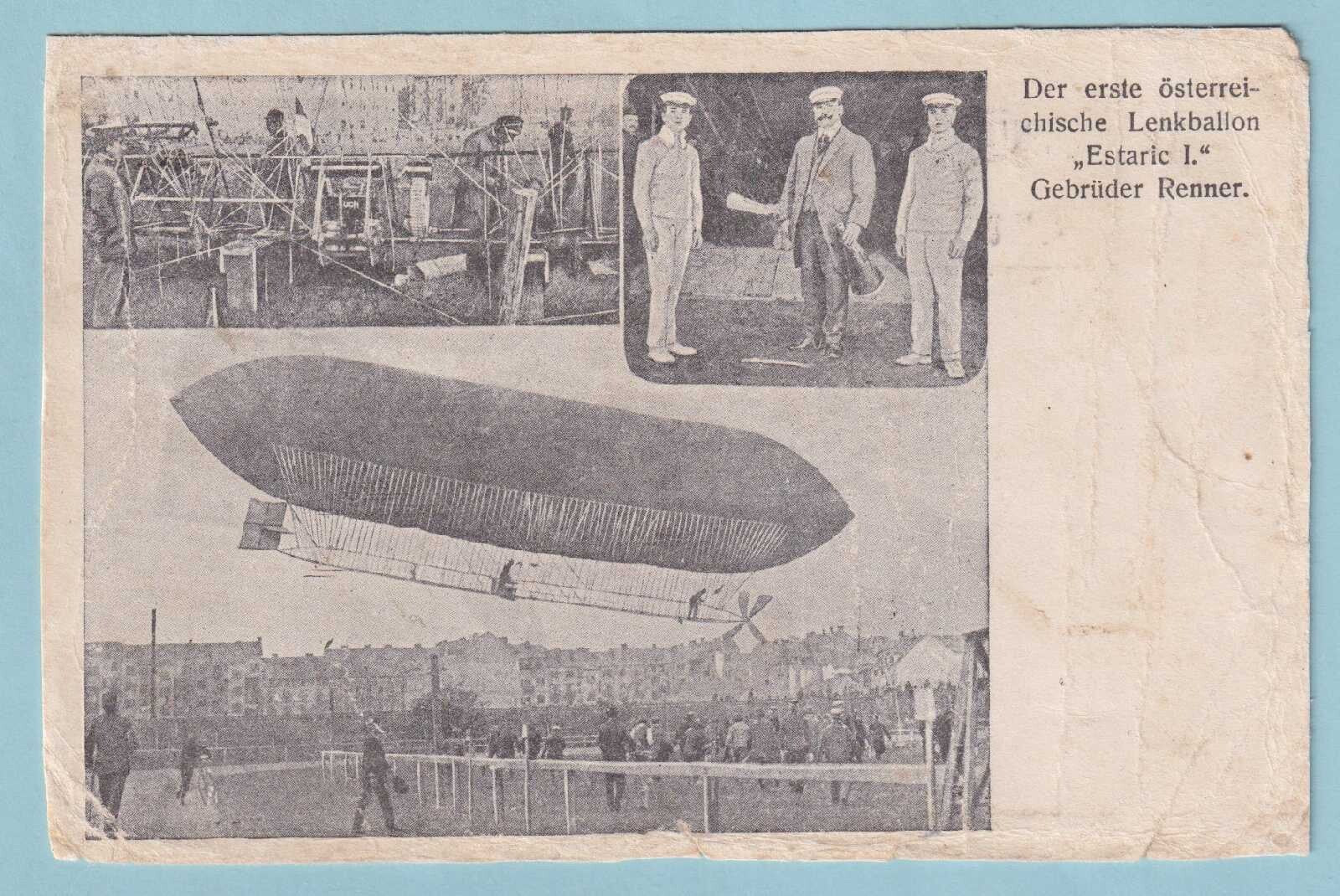 AUSTRIA 1ST STEERABLE BALLOON ESTARIC  RENNER BROTHERS 1911  L B249