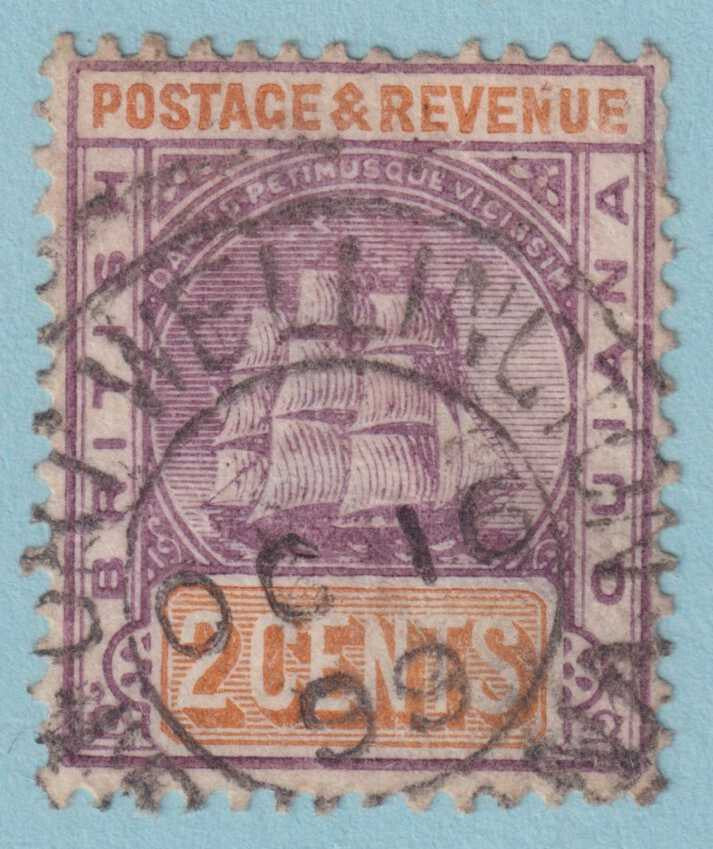 BRITISH GUIANA 132 USED - "FORT WELLINGTON"  CANCEL - NO FAULTS VERY FINE! - VEU