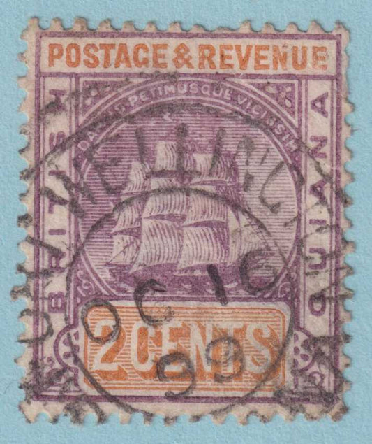 BRITISH GUIANA 132 USED - "FORT WELLINGTON"  CANCEL - NO FAULTS VERY FINE! - VEU