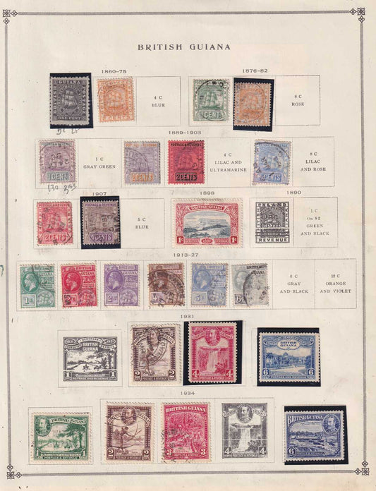 BRITISH GUIANA - MINT AND USED COLLECTION REMOVED FROM ALBUM PAGES - M558