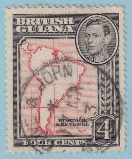 BRITISH GUIANA 232 USED - "COVE & JOHN"  CANCEL - NO FAULTS VERY FINE! - PCN