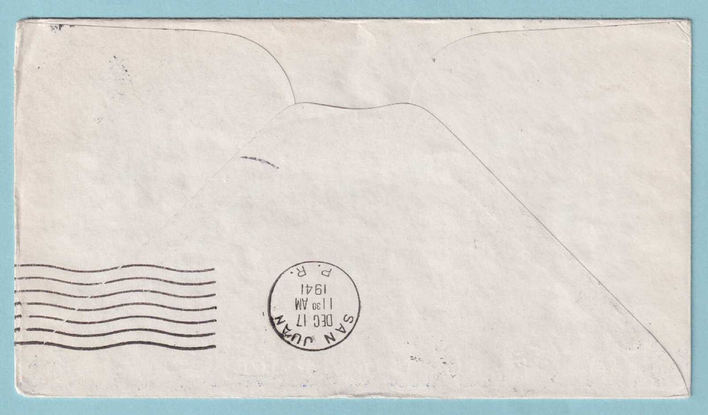 BELGIAN CONGO 1941 FIRST FLIGHT COVER LEOPOLDVILLE TO SAN JUAN P. R.  - CV316