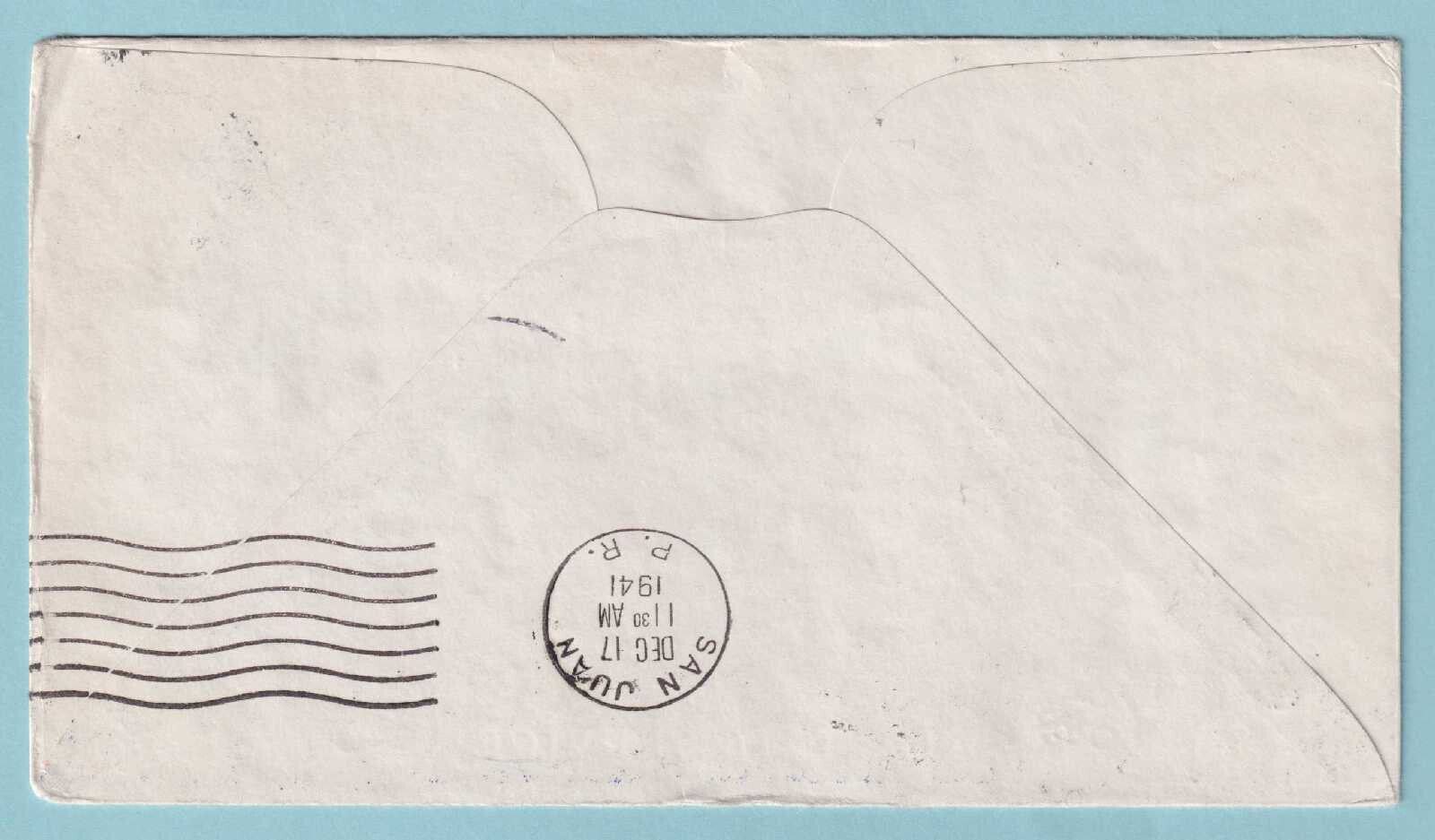 BELGIAN CONGO 1941 FIRST FLIGHT COVER LEOPOLDVILLE TO SAN JUAN P. R.  - CV316