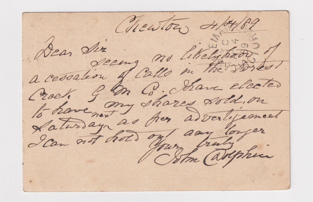 AUSTRALIA VICTORIA CHEWTON  145 CANCEL POSTMARK RATED (RR) BY FREEMAN!