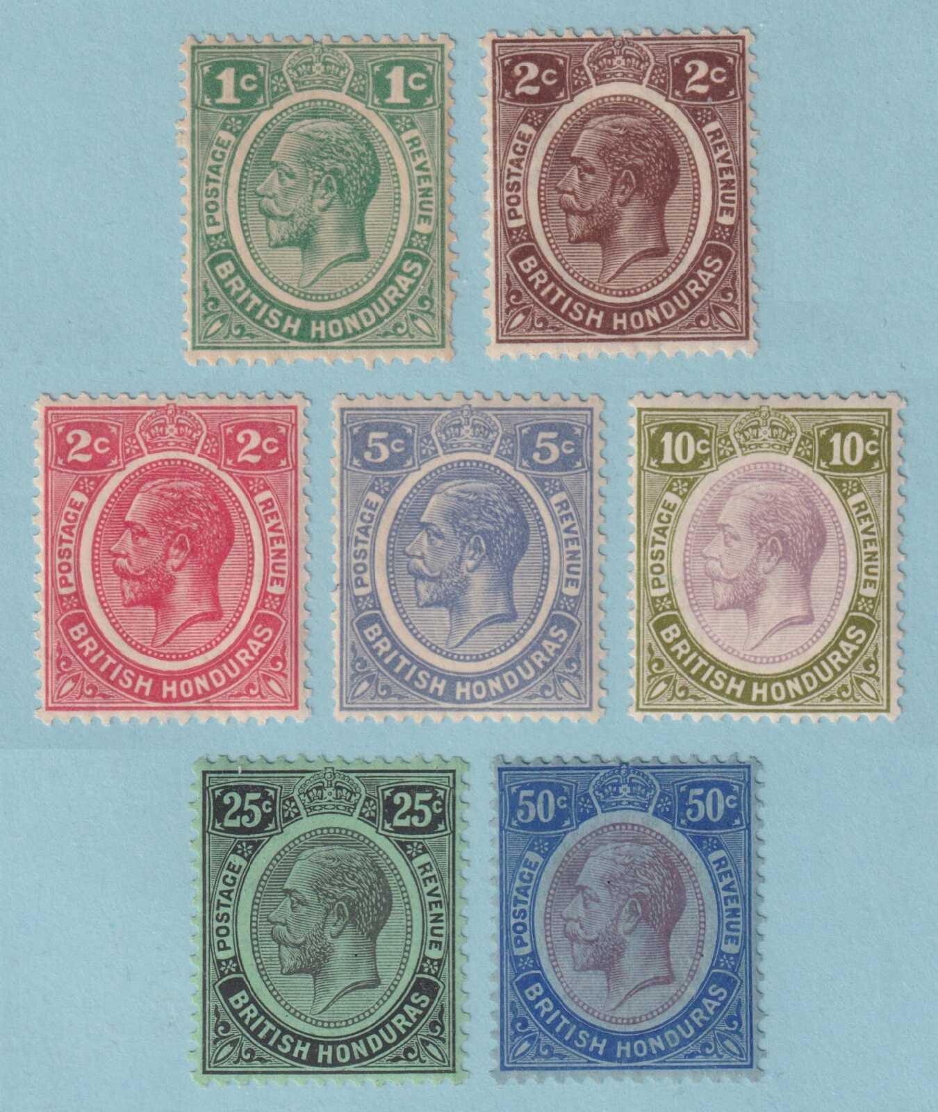 BRITISH HONDURAS - GROUP OF 7 STAMPS  MINT LIGHTLY HINGED OG - VERY FINE! - M898
