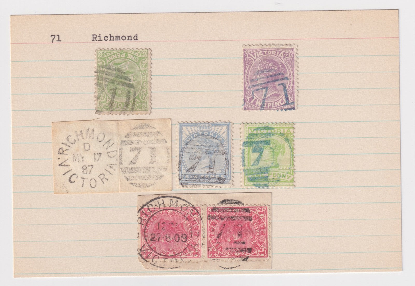 AUSTRALIA VICTORIA RICHMOND CANCELS SON POSTMARKS  MO38