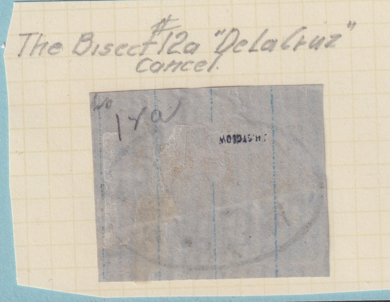 ARGENTINA 12a  1864  RIVADAVIA  BISECT DE LA CRUZ CANCEL RARE PDJ