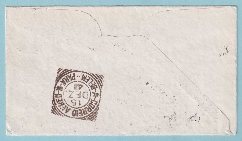 BELGIAN CONGO 1941 FIRST FLIGHT COVER FROM LEOPOLDVILLE TO BELEM BRAZIL - CV314