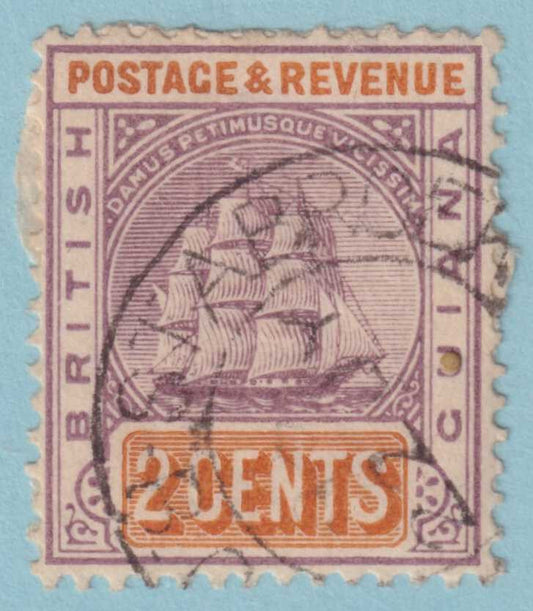 BRITISH GUIANA 132  USED ON PIECE - "STABROEK" CANCEL - VERY FINE! - QCD