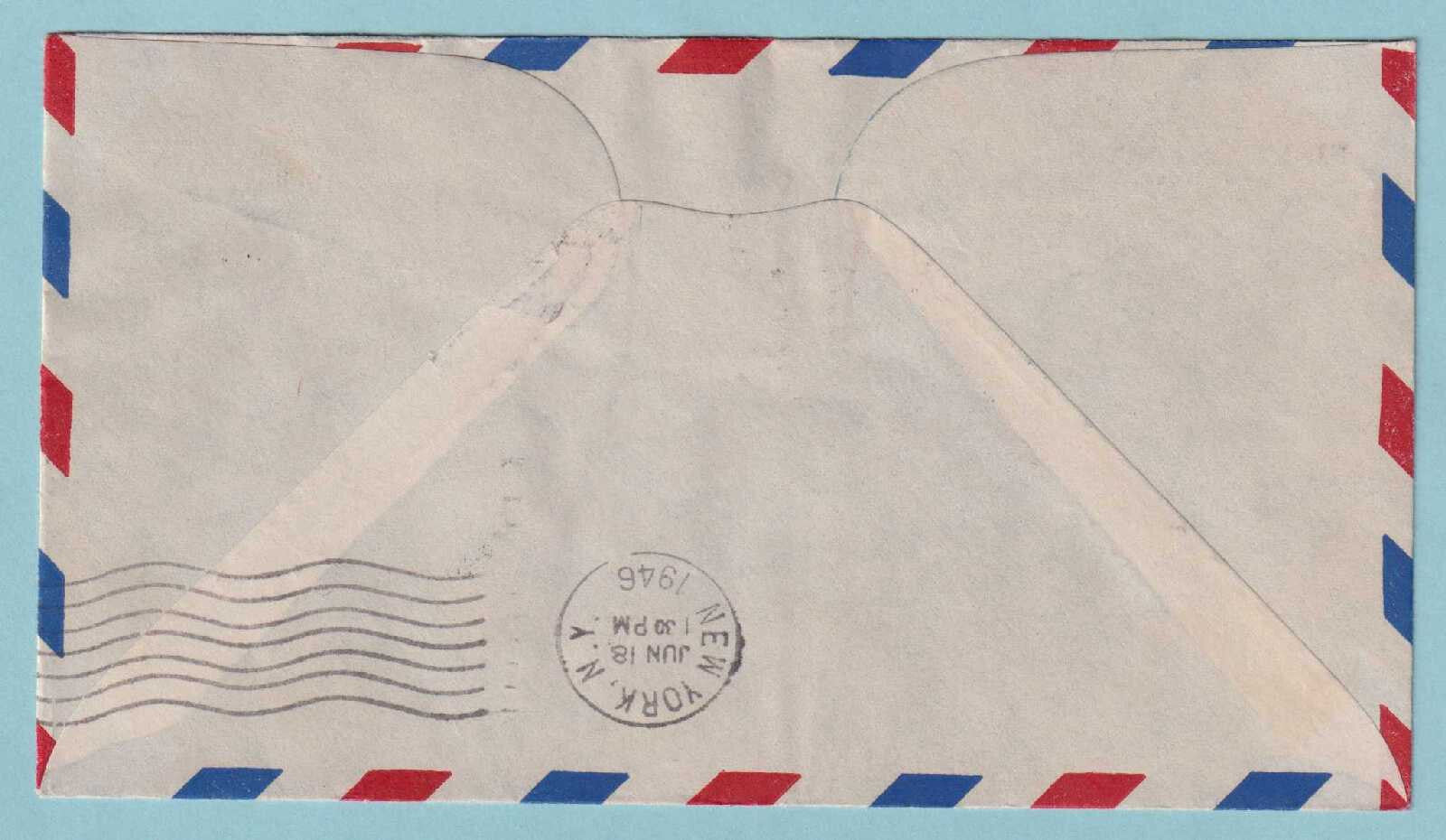 BELGIUM 1946 FIRST FLIGHT COVER BRUSSELS TO NEW YORK - CV369