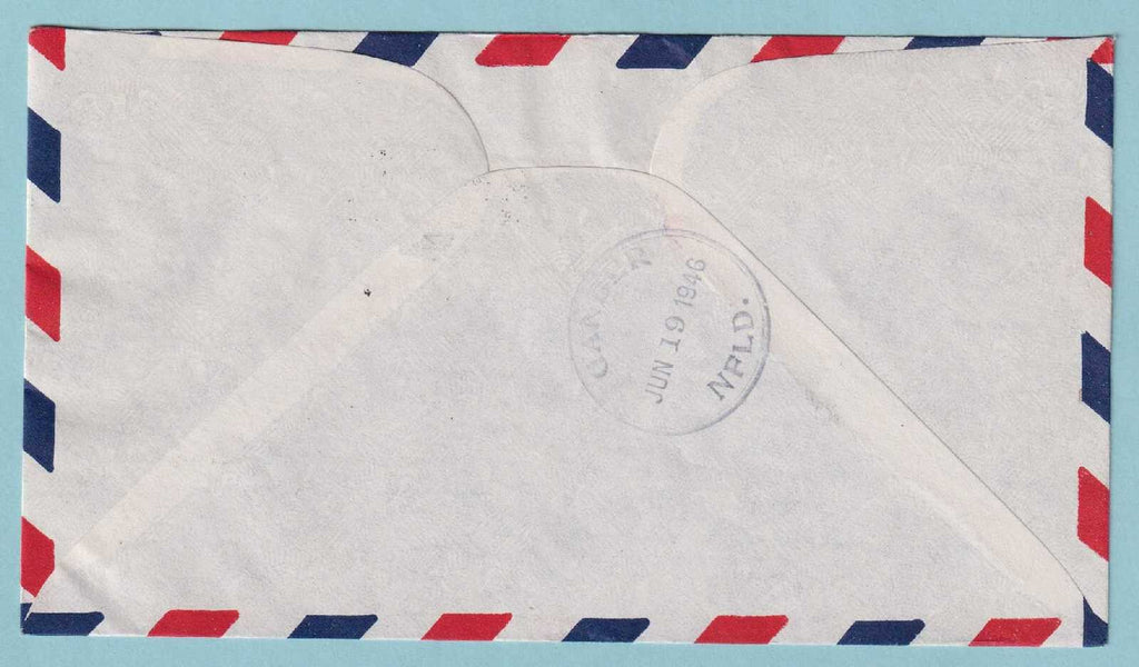 BELGIUM 1946 FIRST FLIGHT COVER BRUSSELS TO GANDER NEWFOUNDLAND - CV365