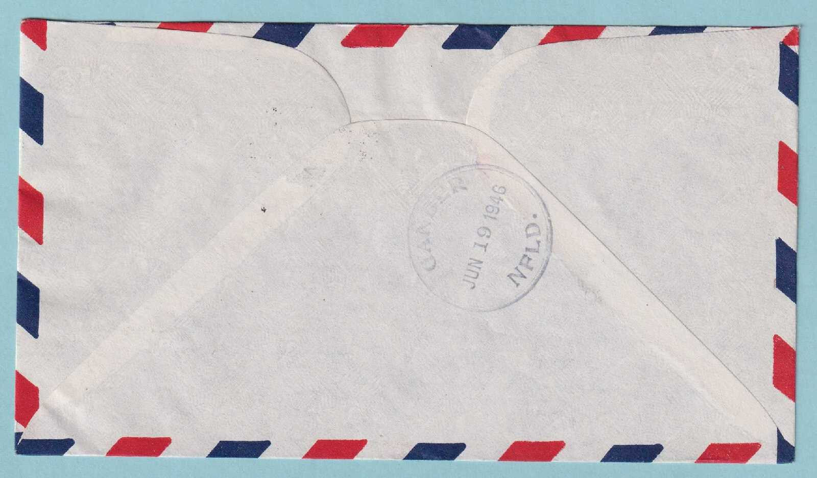BELGIUM 1946 FIRST FLIGHT COVER BRUSSELS TO GANDER NEWFOUNDLAND - CV365