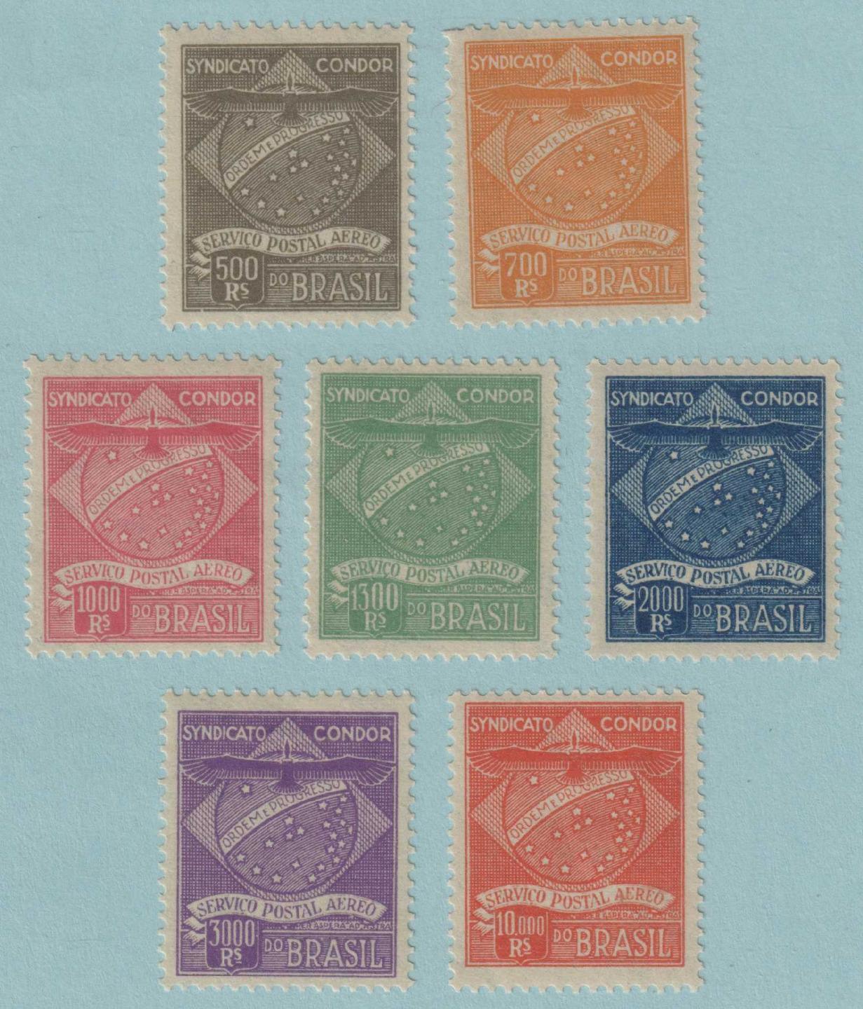 BRAZIL 1CL1 - 1CL7 AIRMAILS  MINT LIGHTLY HINGED OG * CONDOR SYNDICATE - S400