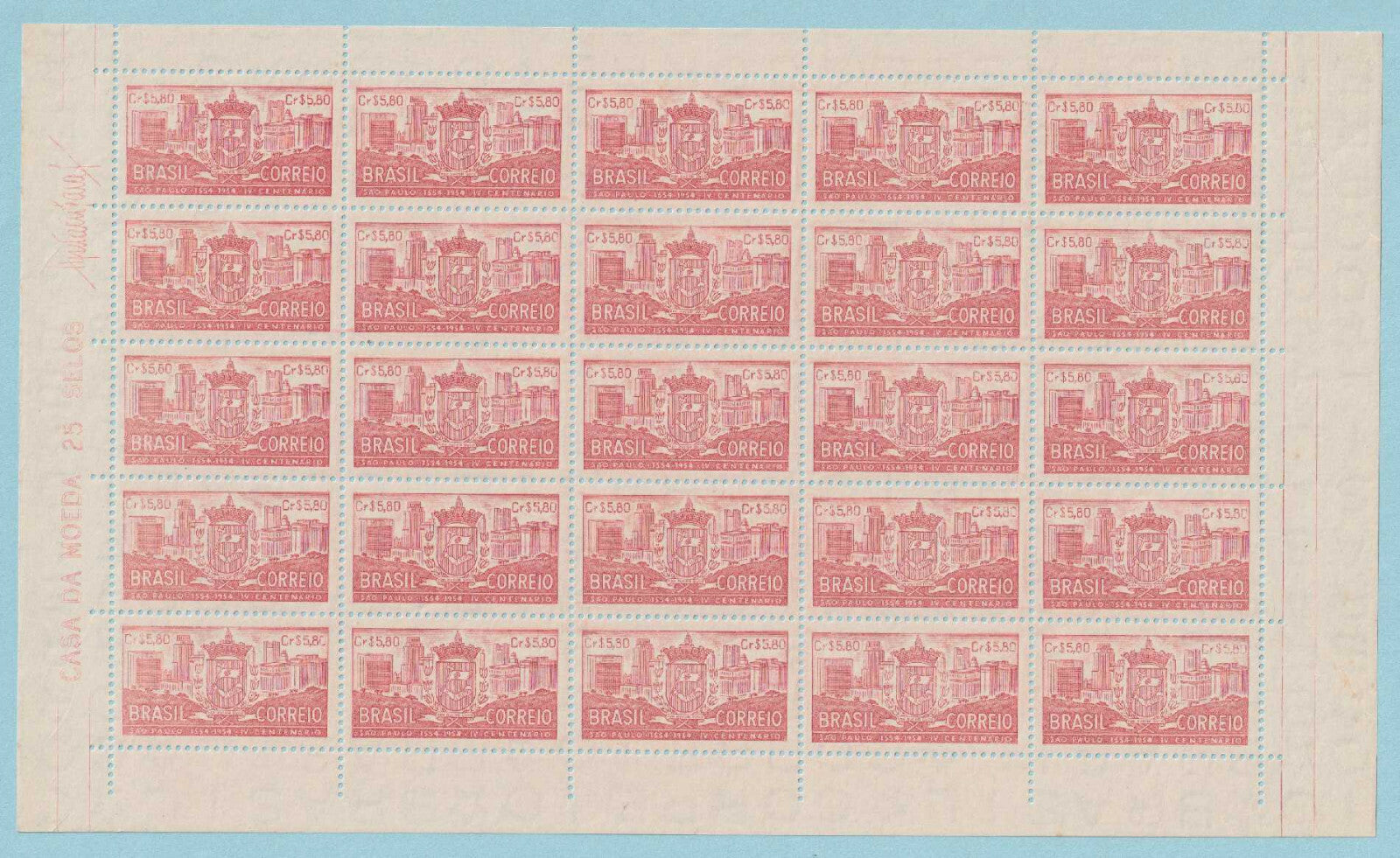 BRAZIL 775a  MINT NEVER HINGED OG ** SHEET OF 50 STAMPS - EXTRA FINE!