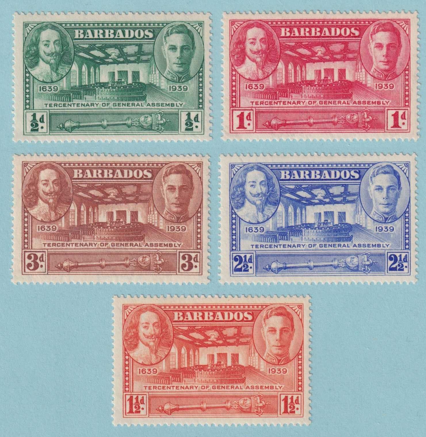 BARBADOS 202 - 206  MINT LIGHTLY HINGED OG * NO FAULTS VERY FINE! - R099