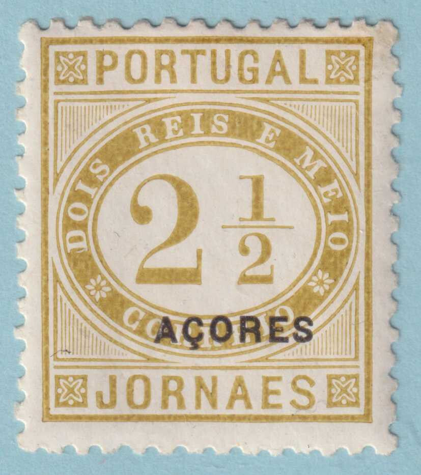 AZORES P4b NEWSPAPER STAMP  MINT HINGED OG * PERF 11.5 - VERY FINE! - REY
