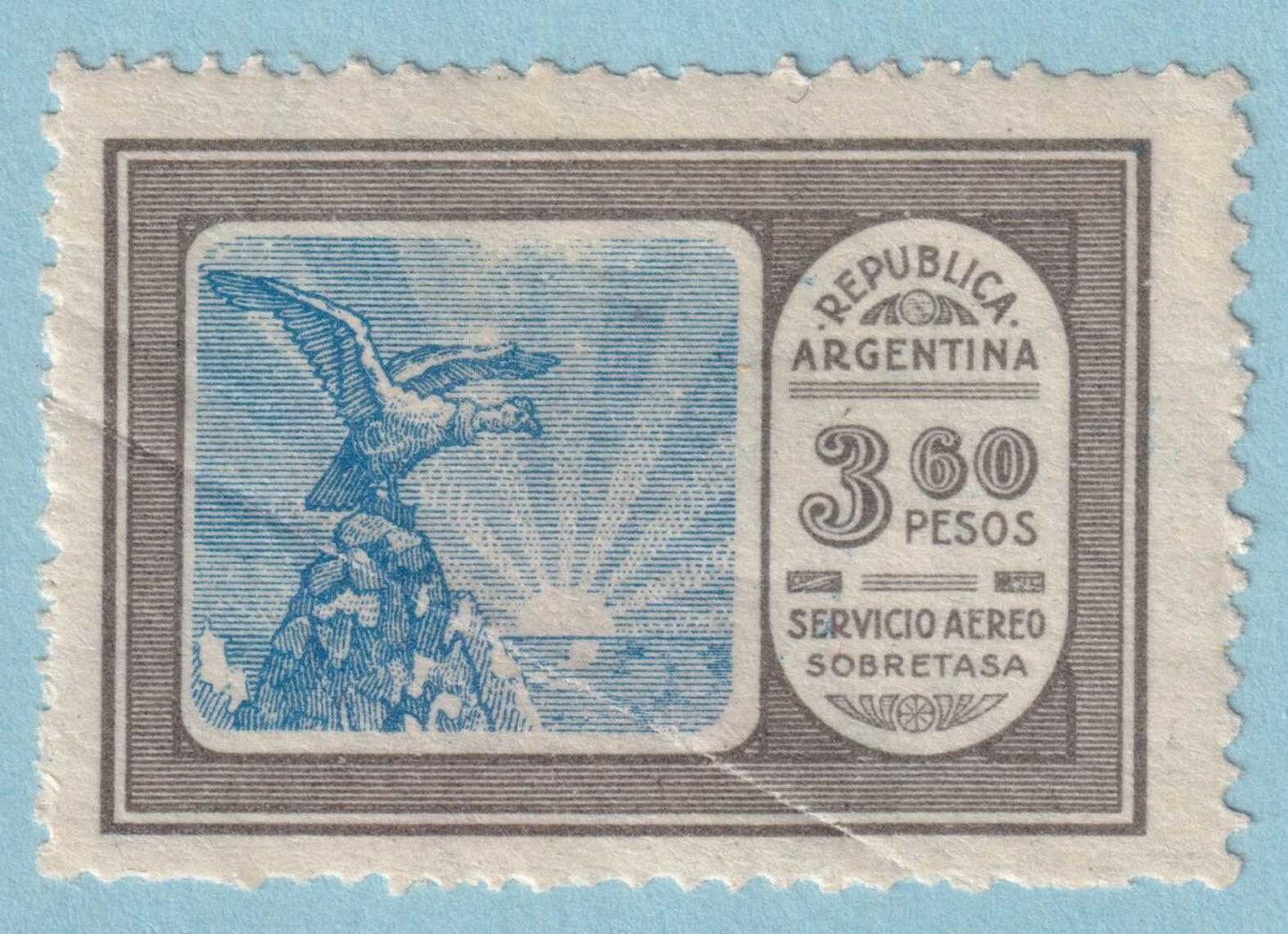 ARGENTINA C19 MINT HINGED OG*  HAS A CREASE ATTRACTIVE PRICE RKX