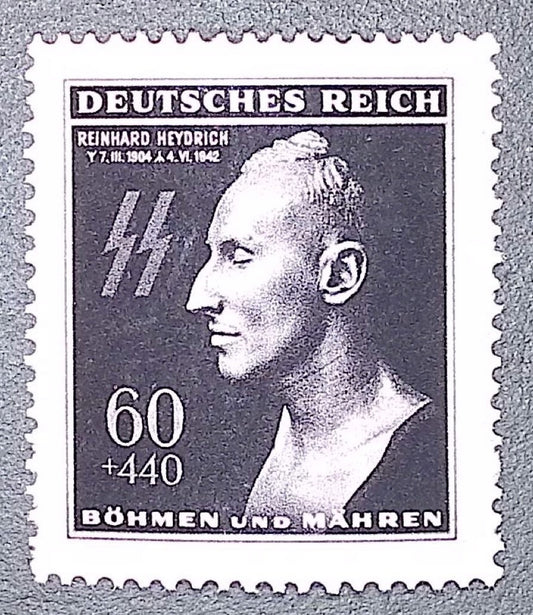 Bohemia & Moravia 1943 - Reinhard Heydrich Death Mask - Michel 131 - MNH**