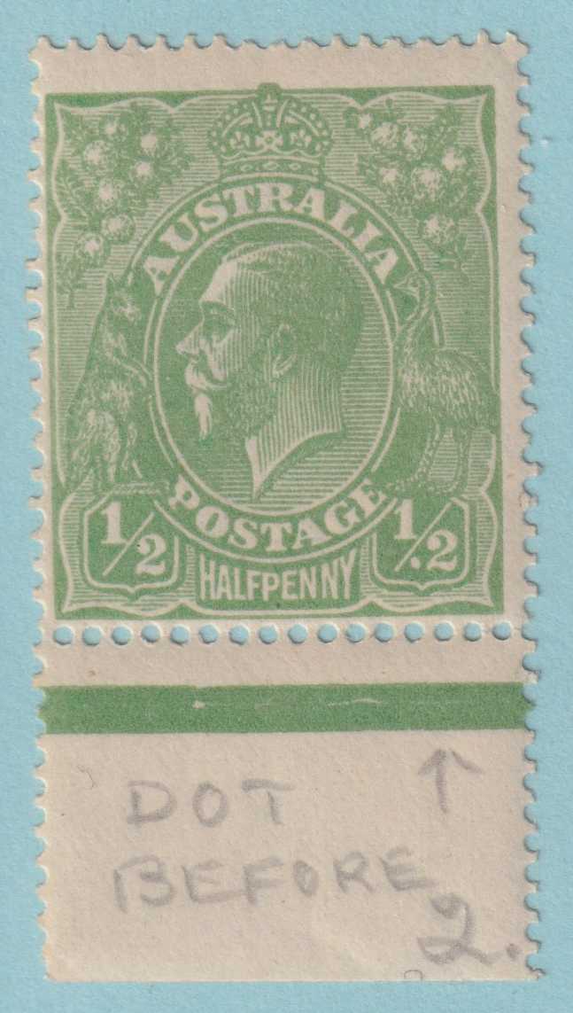 AUSTRALIA 19  MINT NEVER HINGED OG * VERY FINE! - VARIETY DOT BEFORE 2 - FOL