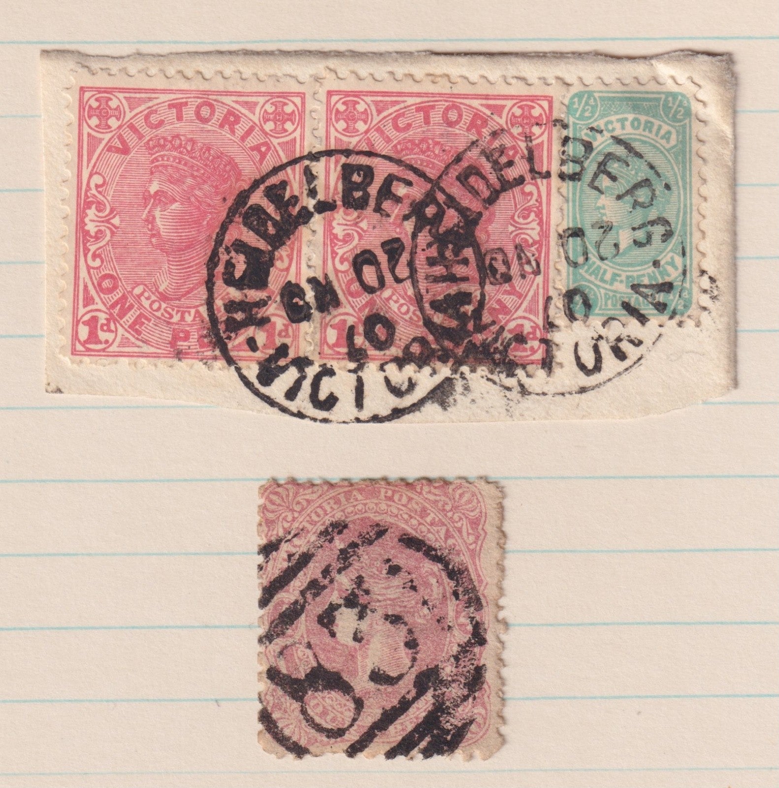 AUSTRALIA VICTORIA WANGARATTA HEIDELBERG WINCHELSEA  POSTMARK CANCELS M043
