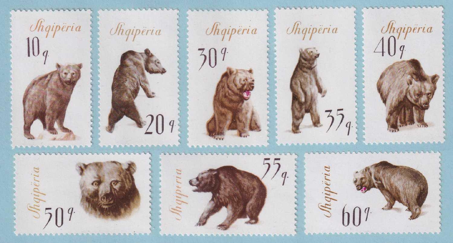 ALBANIA 884 - 891 BEARS - MINT NEVER HINGED OG ** NO FAULTS EXTRA FINE! - Y185