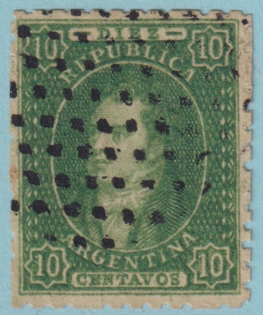 ARGENTINA 12  1864  RIVADAVIA USED NO FAULTS VERY FINE ARD