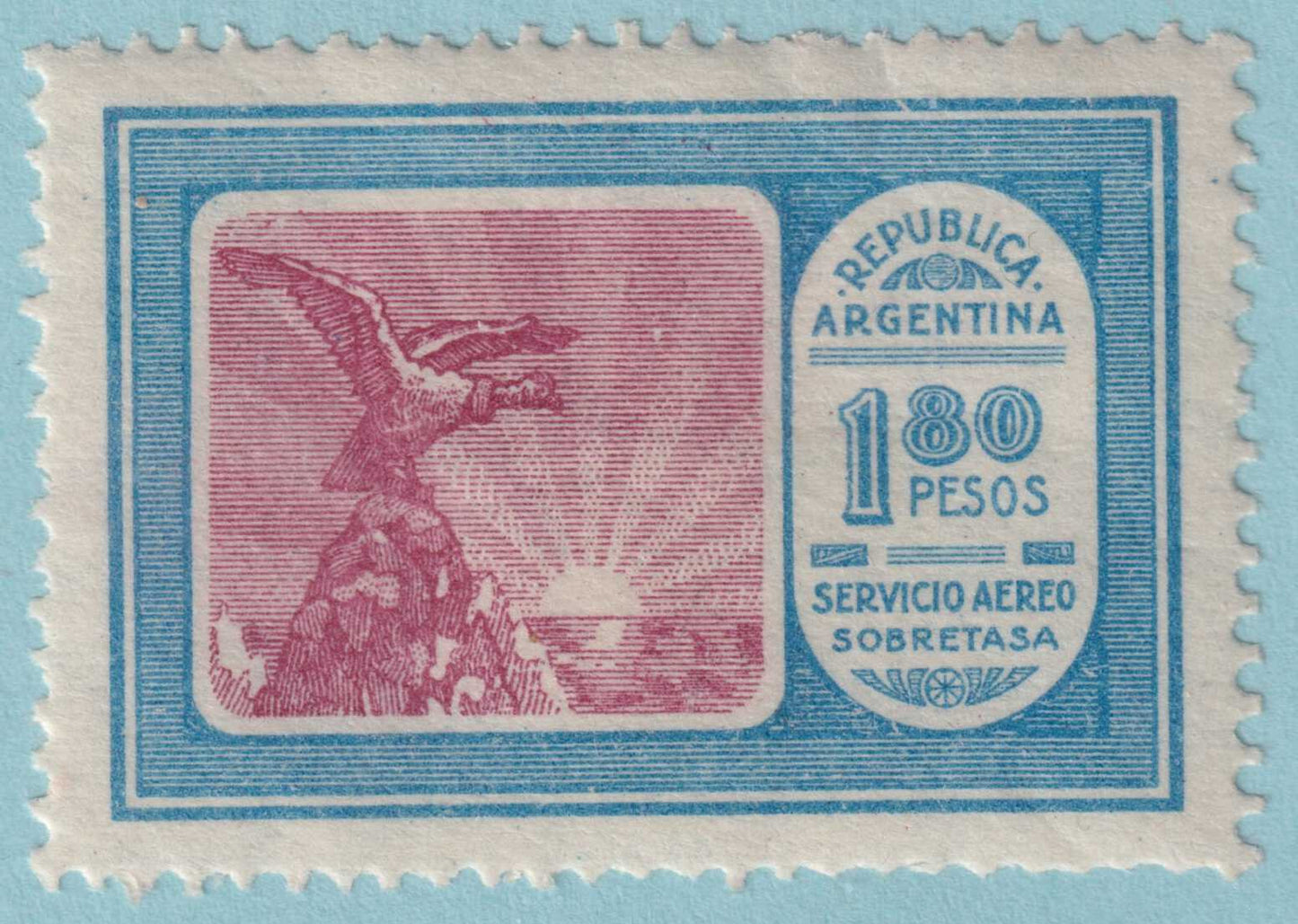 ARGENTINA C18 AIRMAIL  MINT HINGED OG * NO FAULTS VERY FINE! - KZO