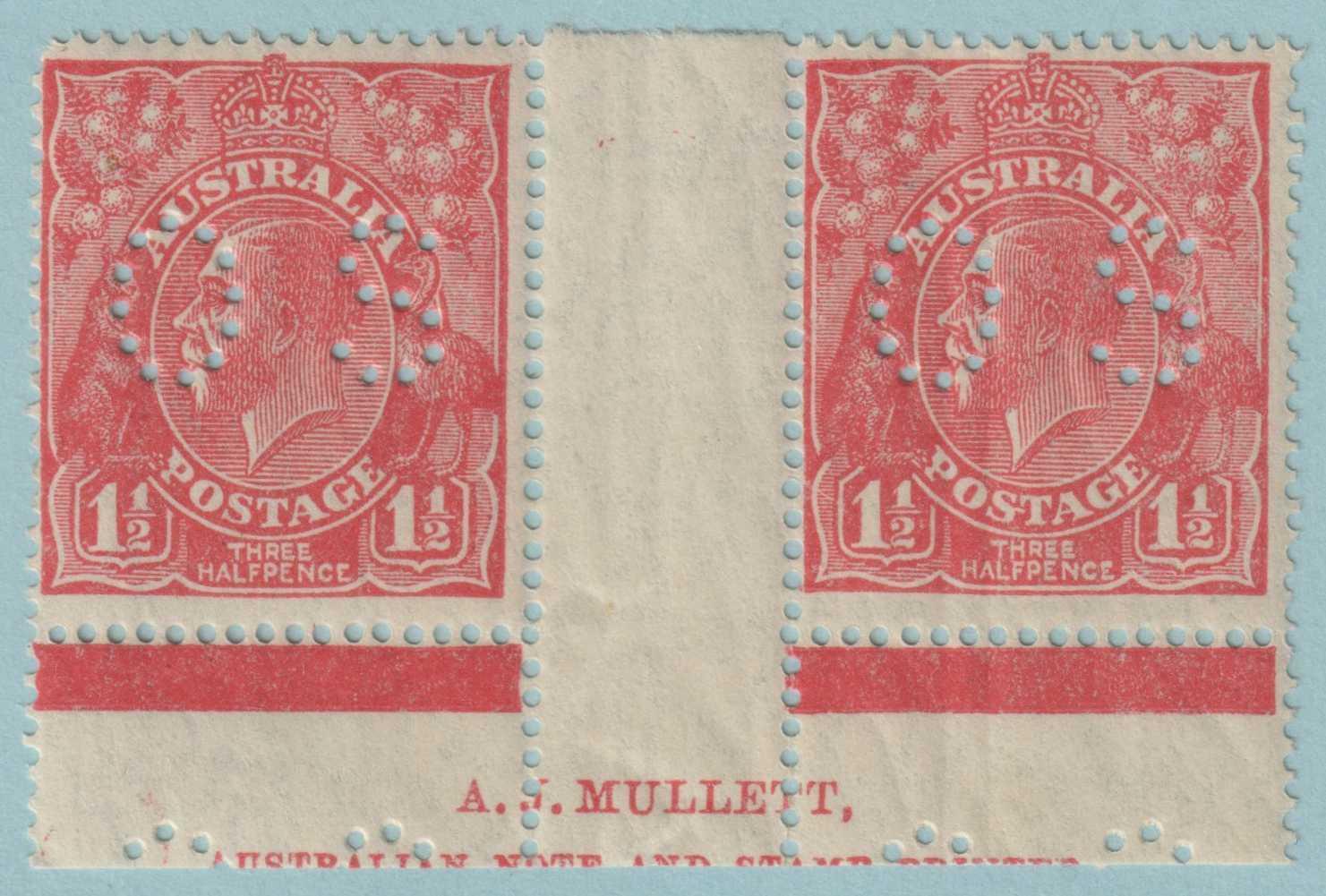 AUSTRALIA OB68C SG090  MINT NEVER HINGED OG ** PERF 14 GUTTER PAIR - S318