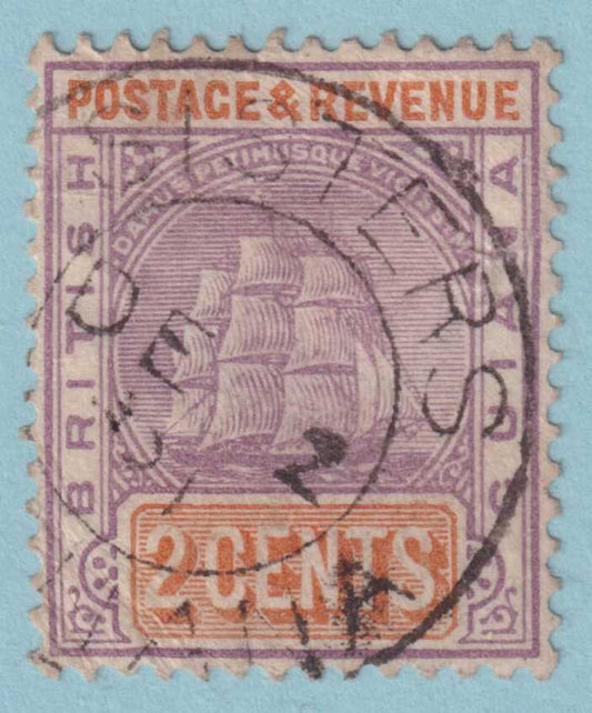 BRITISH GUIANA 132  USED - "SISTERS" CANCEL - LIGHT CREASES - DDQ