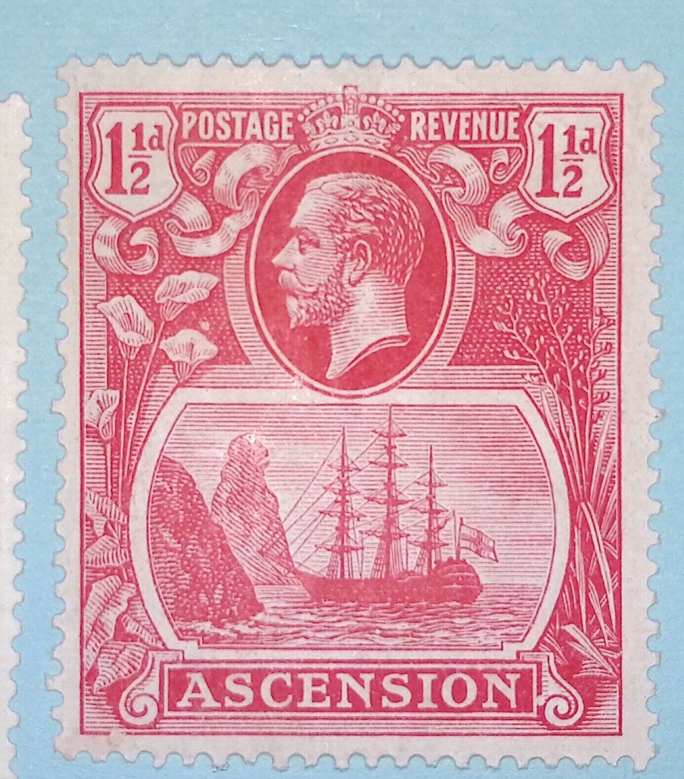 ASCENSION 12 MINT HINGED OG* NO FAULTS  EXTRA FINE! CLEFT ROCK VARIETY! KII