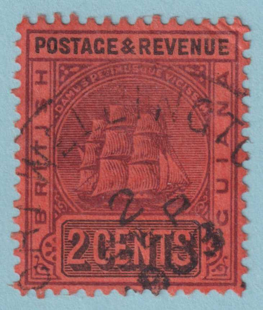 BRITISH GUIANA 134 USED - "FORT WELLINGTON"  CANCEL - NO FAULTS VERY FINE! - CGG