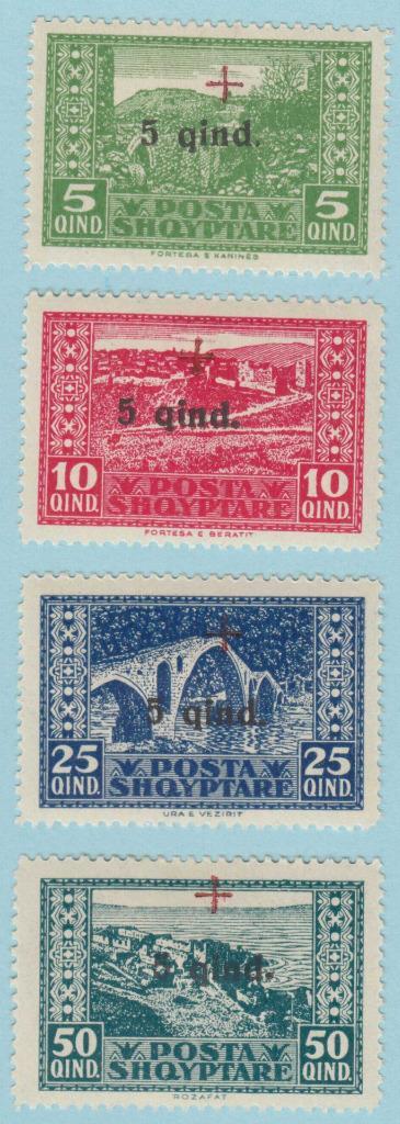 ALBANIA B1-B4 SEMI-POSTALS  MINT LIGHTLY HINGED OG * NO FAULTS EXTRA FINE - T709