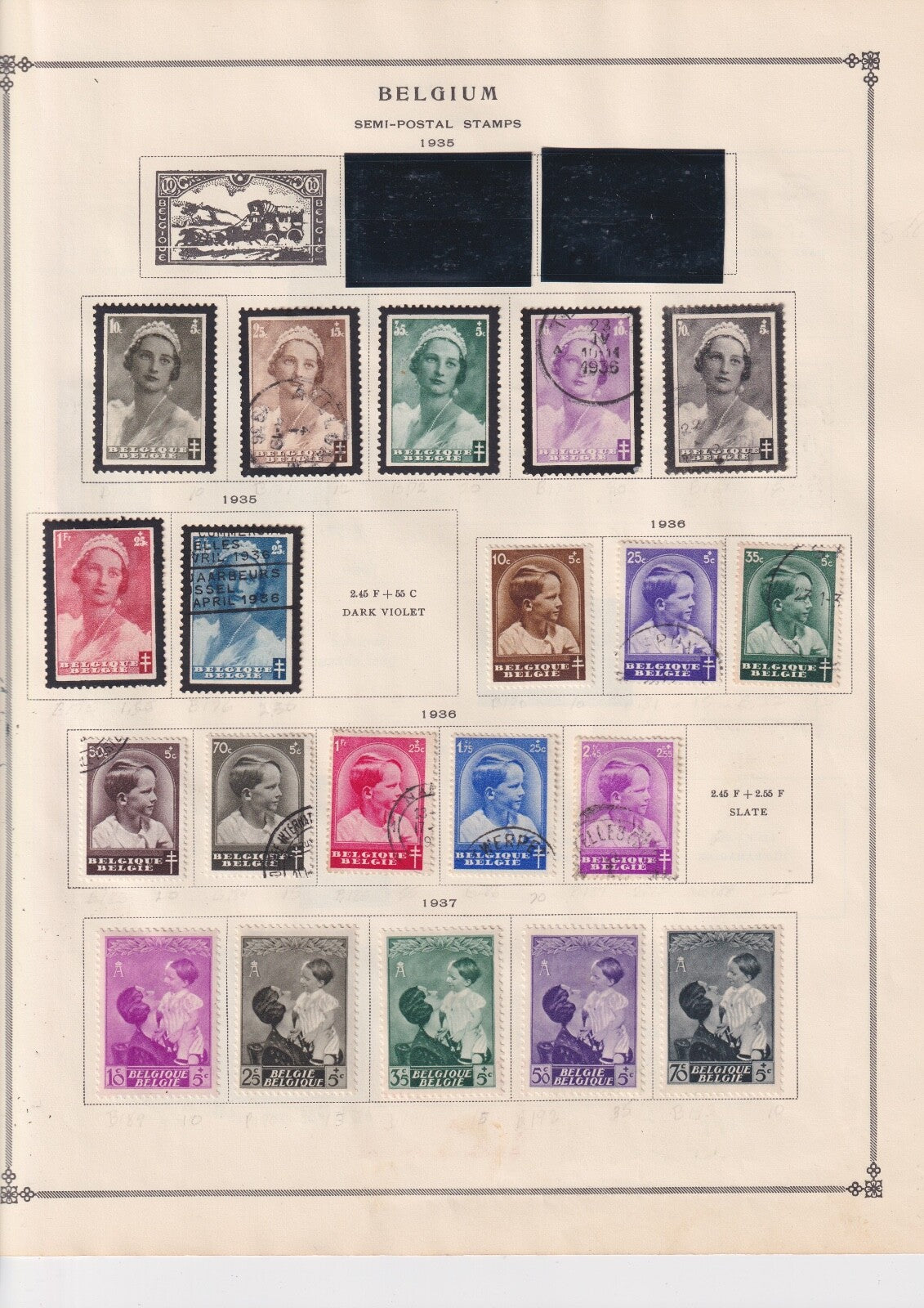 BELGIUM OLD STRONG COUNTRY COLLECTION ON ALBUM PAGES MINT AND USED BIN AAD