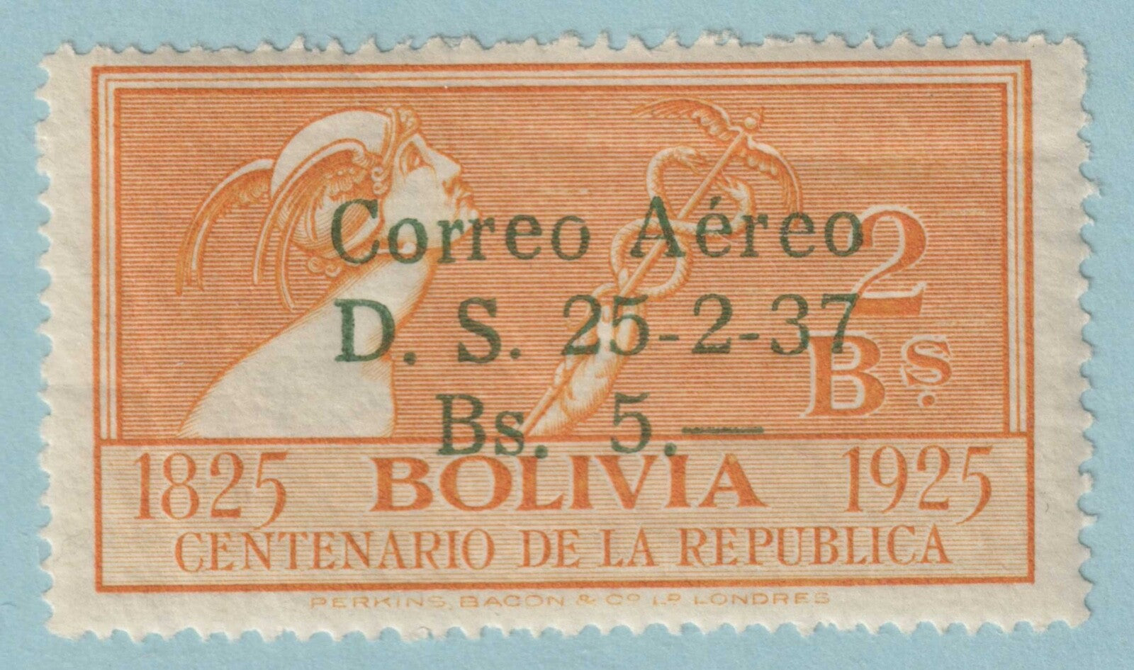 BOLIVIA C61 MINT HINGED OG* NO FAULTS VERY FINE! AIRMAIL GOX