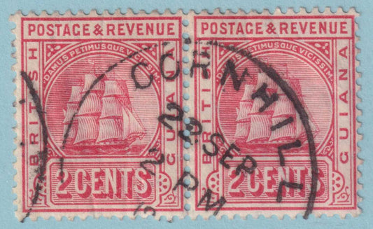 BRITISH GUIANA 172b USED PAIR - "CORNHILL"  CANCEL - NO FAULTS VERY FINE! - KCO