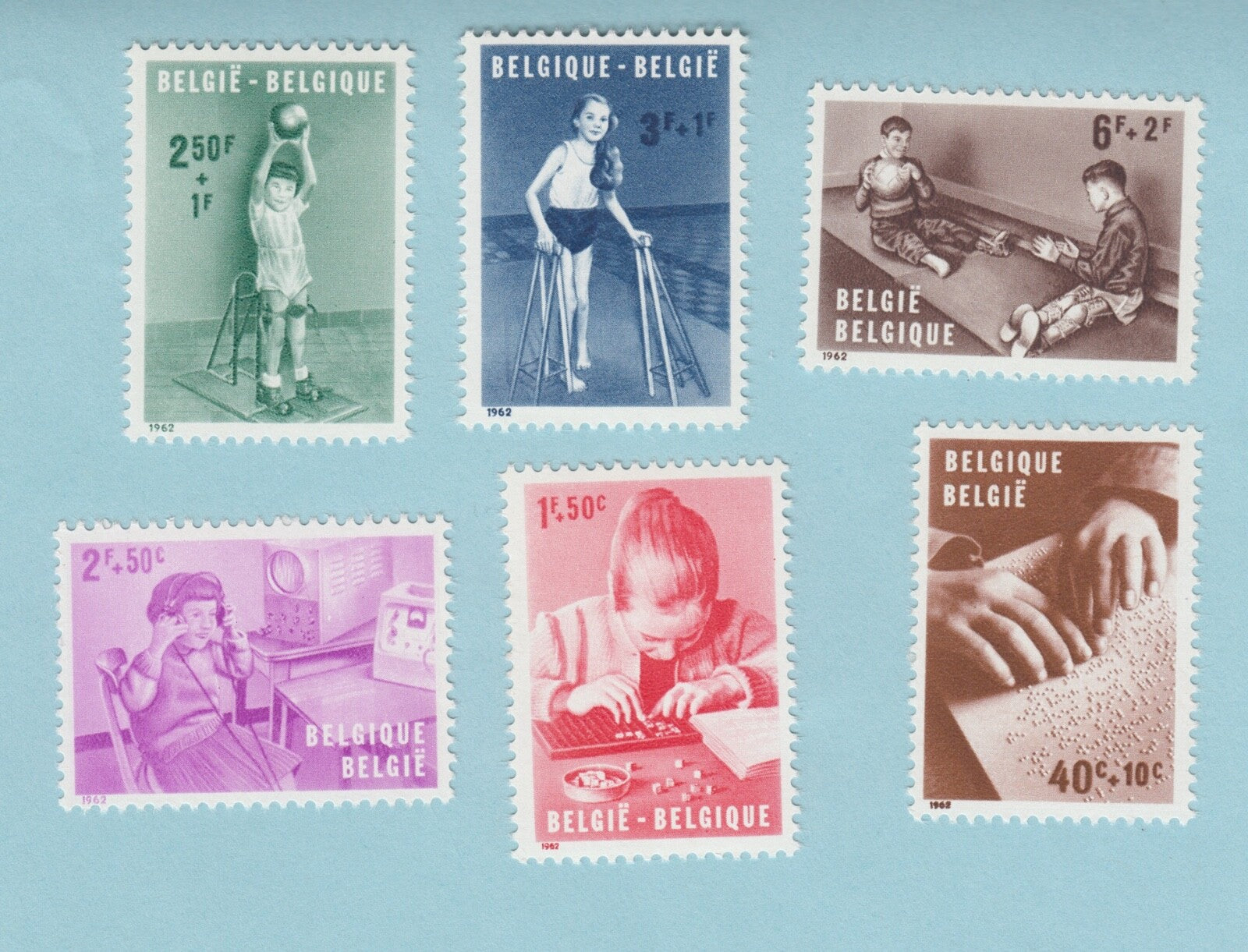 BELGIUM B718 - B723  MINT NEVER HINGED OG ** NO FAULTS EXTRA FINE! - T686