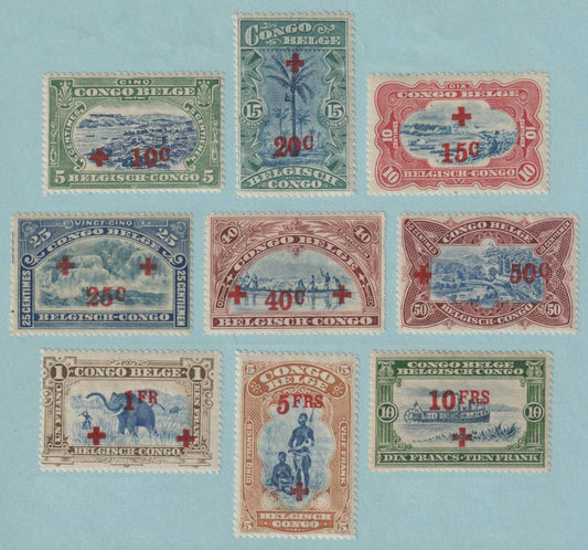 BELGIAN CONGO B1 - B9 SEMI-POSTALS  MINT HINGED OG * NO FAULTS VERY FINE! - S187