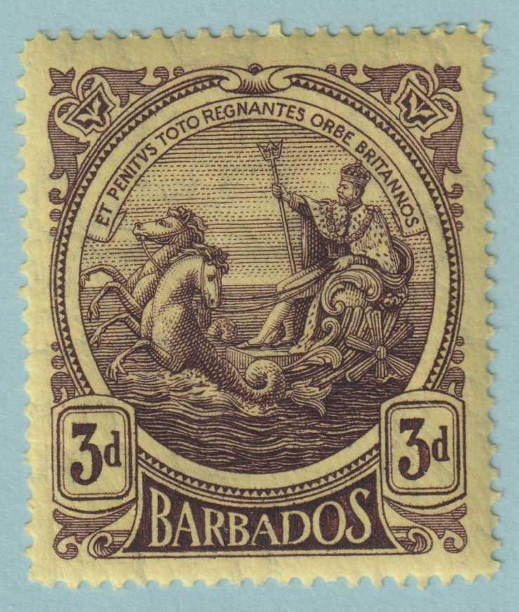 BARBADOS 132  MINT HINGED OG * OFFSET ON BACK - EXTRA FINE! - ENZ