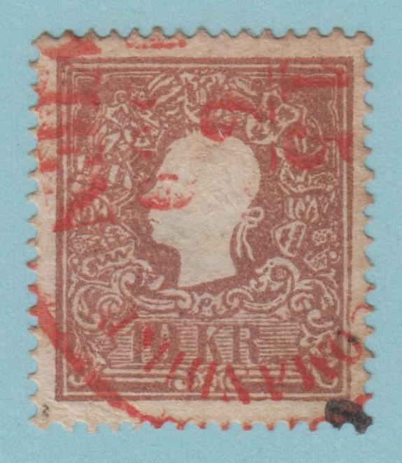 AUSTRIA 10 TYPE II  USED - RED CANCEL - NO FAULTS VERY FINE! - ZQZ