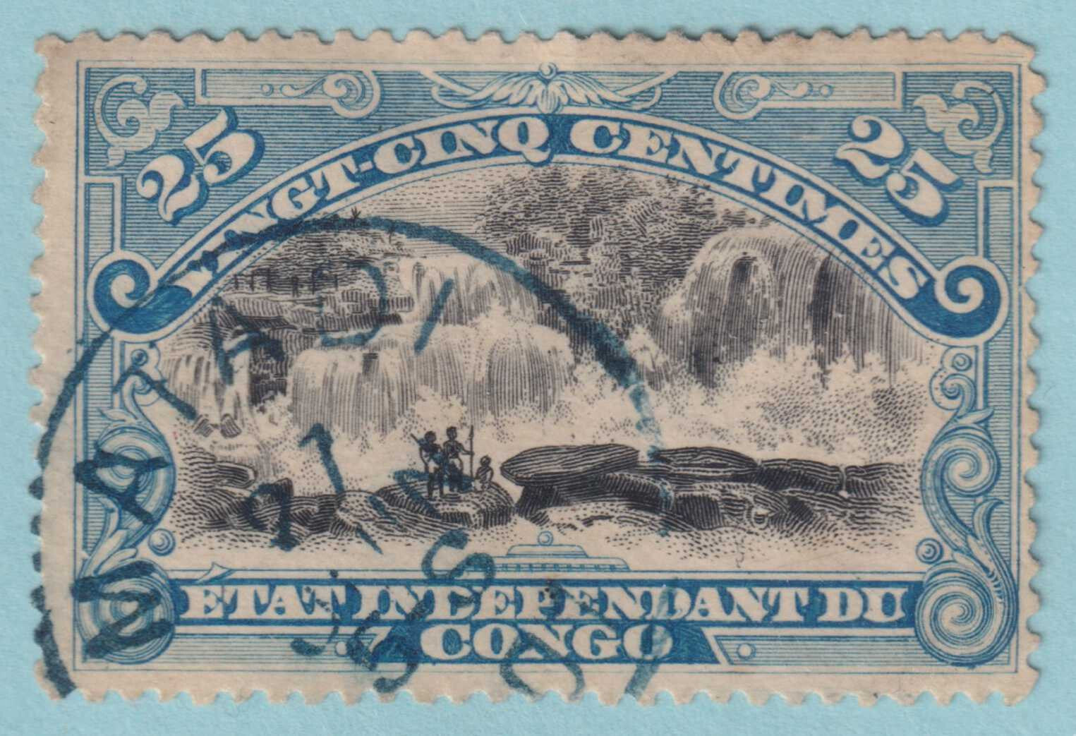 BELGIAN CONGO 21  USED - MATADI BLUE CANCEL - NO FAULTS VERY FINE! - RHY
