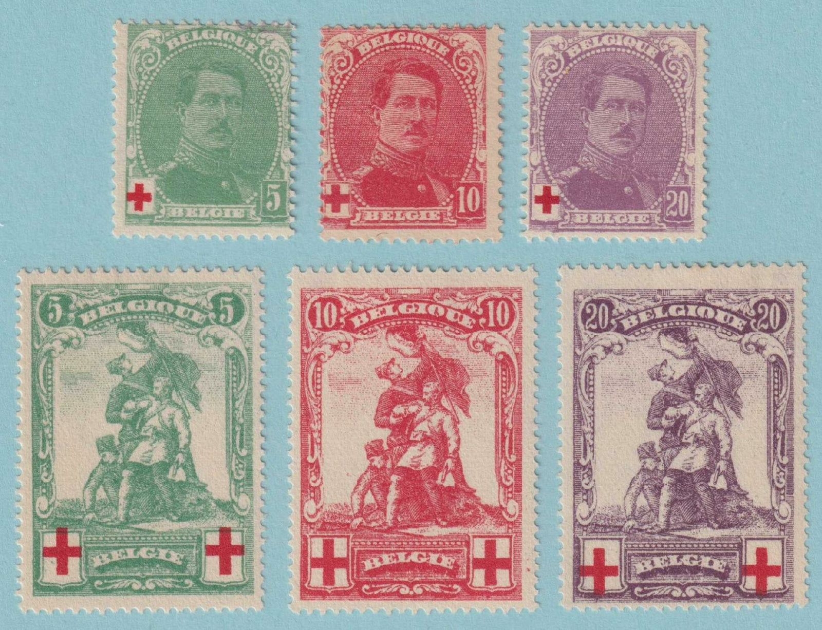 BELGIUM B25 - B30 SEMI-POSTALS  MINT HINGED OG * NO FAULTS VERY FINE! - X410