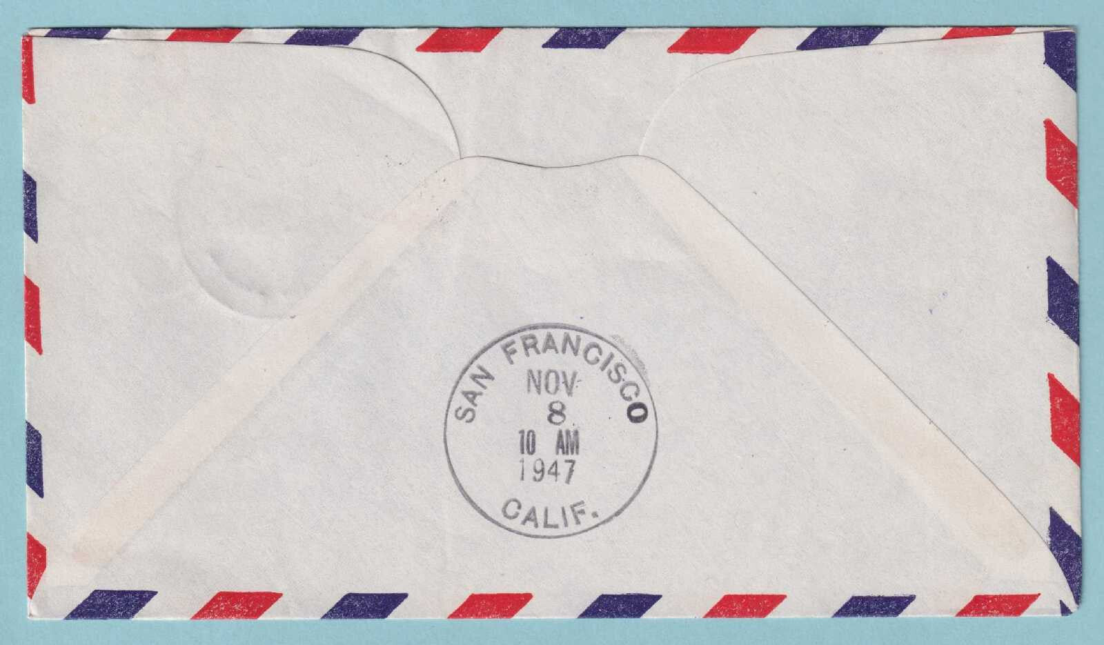 AUSTRALIA 1947 FIRST FLIGHT COVER FROM SYDNEY TO SAN FRANCISCO  - CV317