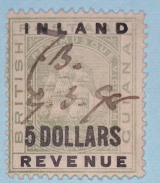 BRITISH GUIANA 128 USED SCRIPT CANCEL NO FAULTS VERY FINE! RBV
