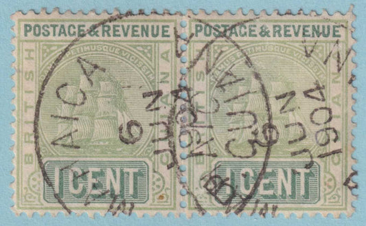 BRITISH GUIANA 131A  USED PAIR - "MAHAICA" CANCEL - NO FAULTS VERY FINE! - YYC