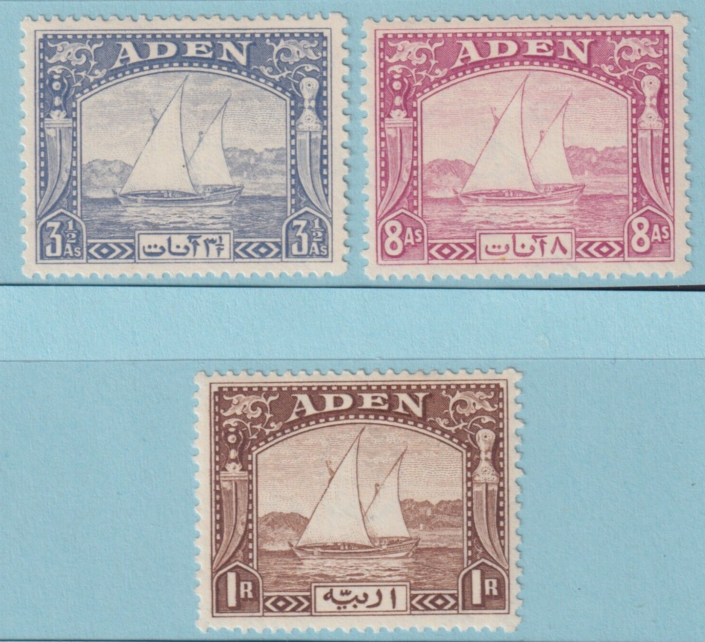 ADEN 7 8 9 GROUP MINT HINGED OG*  NO FAULTS VERY FINE! - P503