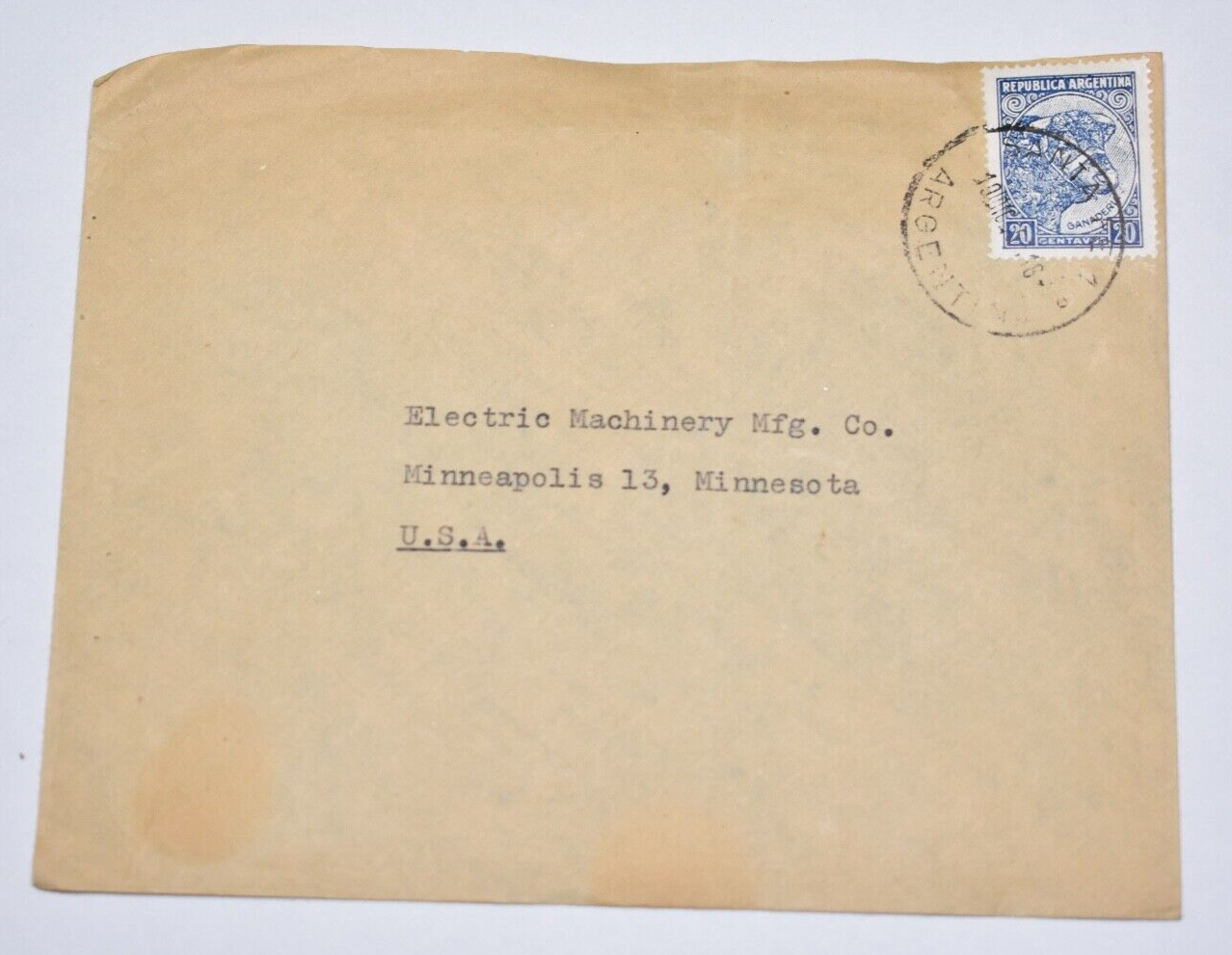 ARGENTINA OLD INTERESTING COVER TO MINNEAPOLIS MN
