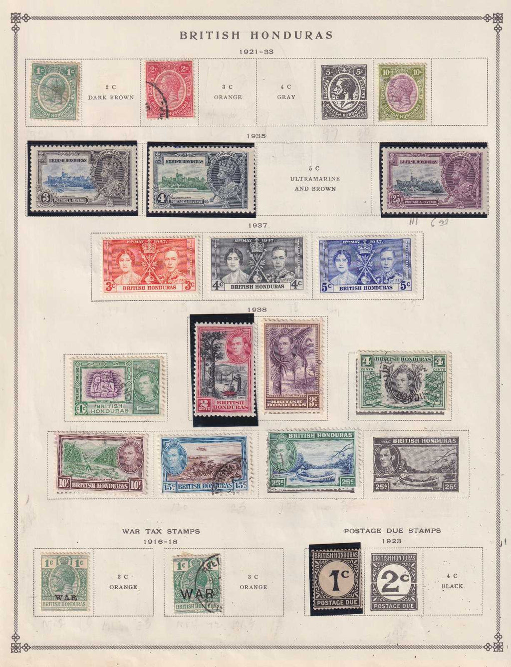 BRITISH HONDURAS - MINT AND USED COLLECTION REMOVED FROM ALBUM PAGES - M559