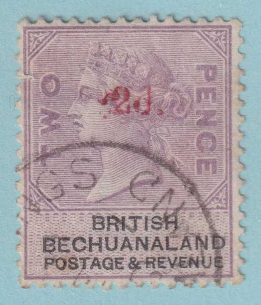 BRITISH BECHUANALAND 25  USED - DOUBLE OVERPRINT - CAT VALUE UNLISTED - MCH