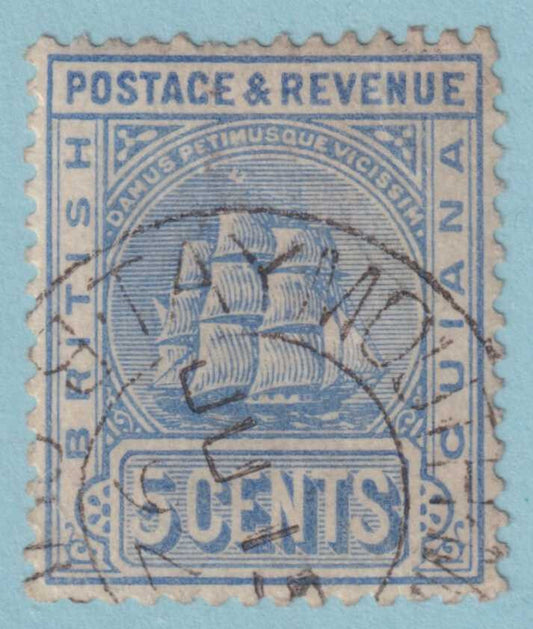 BRITISH GUIANA 136  USED - "TAYMOUTH MANOR" CANCEL - NO FAULTS VERY FINE! - KEO
