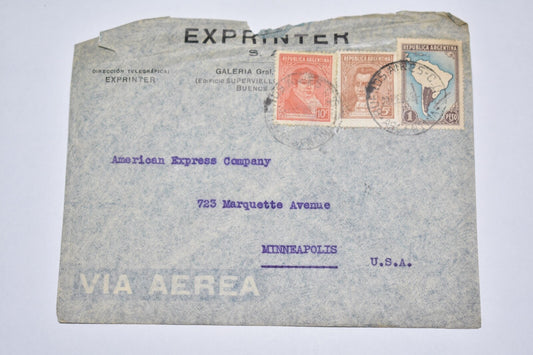 ARGENTINA 1939 COMMERCIAL COVER TO MINNEAPOLIS